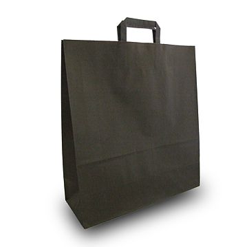 Saco Papel Preto com Asa Plana 320x170x450mm 250un