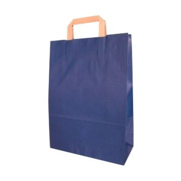 Saco Papel Azul Escuro com Asa Plana 220x100x290mm 500un