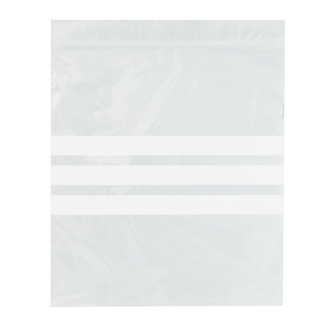 Saco Plstico Polietileno com Auto Fecho e 3 listas de escrita 180x205mm 500un