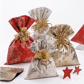 Saqueta de plstico PP metalizado Stella di Natale Cobre 200x350mm 50un