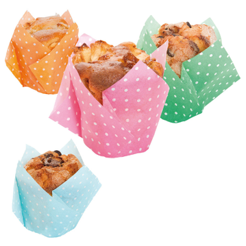 Cpsula Tulipa em Papel Cores Sortidas para Muffin 150x150mm 5x200 un