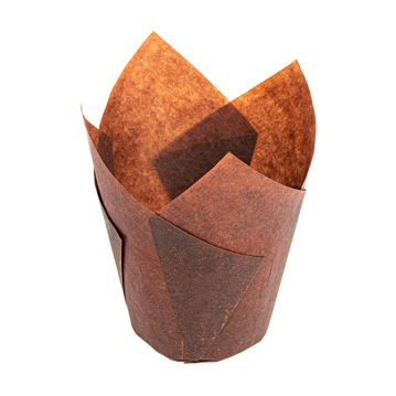 Cpsula Tulipa Twist em Papel Castanho para Muffin 50x55/80mm 150x150mm 5x200 un