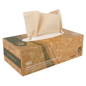 Lenos Faciais Tissue Natural 2 Folhas 210x210mm Feel Green 150 un