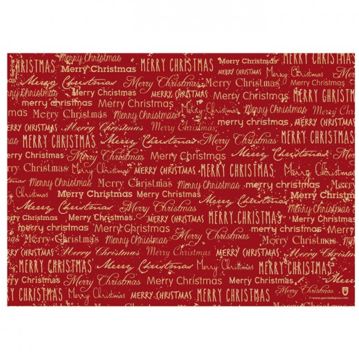 Toalhete de Papel Kraft 310x430mm com Impresso Merry Christmas Bordeaux 4x500 un