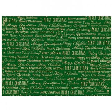 Toalhete de Papel Kraft 310x430mm com Impresso Merry Christmas Verde 4x500 un
