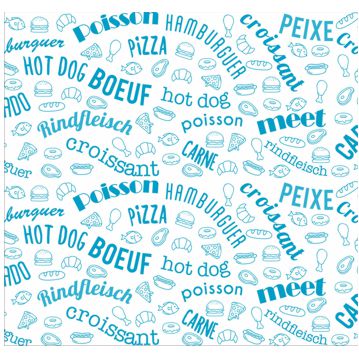 Papel para Hamburguer 330x350mm - Azul 1000un