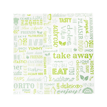 Papel Anti-Gordura 310x310mm Parole Verde 1000un