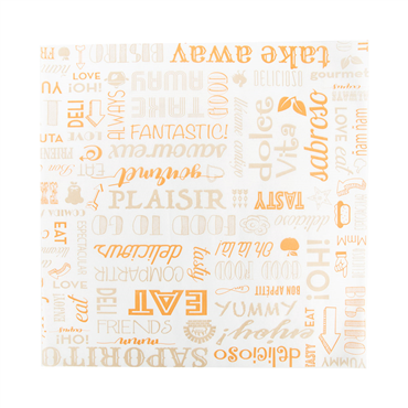 Papel Anti-Gordura 310x310mm Parole Laranja 1000un