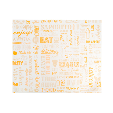 Papel Anti-Gordura 310x380mm Parole Laranja 1000un