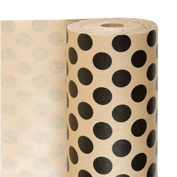 Papel de embrulho Kraft Natural 60g/m2 0,7x100m Topos 1 rolo