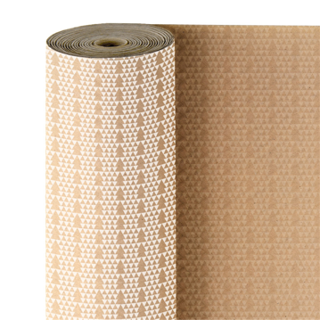 Papel de embrulho Kraft Natural 60g/m2 0,7x50m Abetos Branco 1 rolo