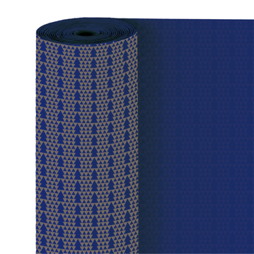 Papel de Embrulho Celulose 60g/m2 0,7x50m Abetos Azul Dourado 1 rolo