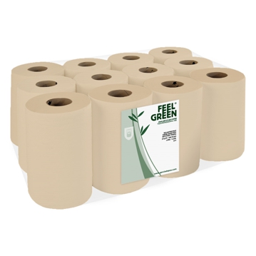 Rolo Mini Seca Mos 1 Folha Tissue Reciclado natural 105m 12 un