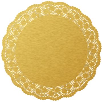 Naperon em Papel Rendado Dourado Circular 450 mm 100 un