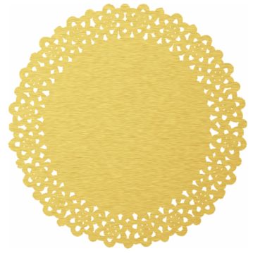 Naperon em Papel Rendado Dourado Circular 120 mm 250 un