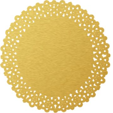 Naperon em Papel Rendado Dourado Circular 180 mm 250 un