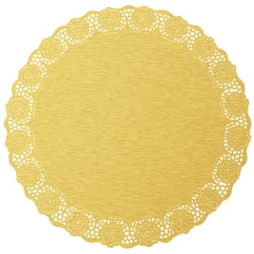Naperon em Papel Rendado Dourado Circular 250 mm 100 un