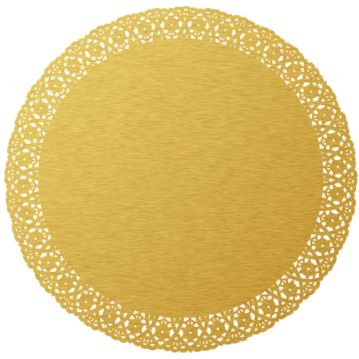 Naperon em Papel Rendado Dourado Circular 420 mm 100 un