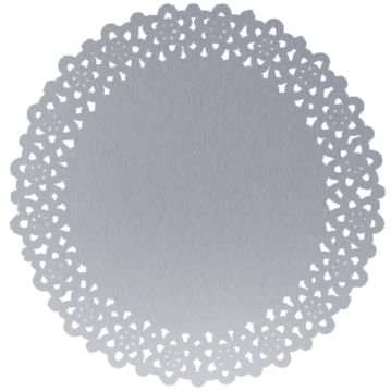 Naperon em Papel Rendado Prateado Circular 120 mm 250 un
