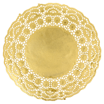 Naperon em Papel Rendado Dourado Circular 190 mm 100 un