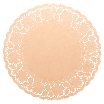 Naperon em Papel Rendado Kraft Circular 420 mm 250un