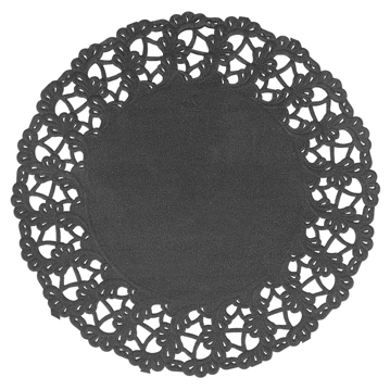 Naperon em Papel Rendado Preto Circular 140 mm 250un