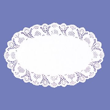 Naperon em Papel Branco Oval Rendado 370x240mm 250un