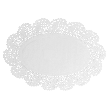 Naperon em Papel Branco Oval Rendado 220x160mm 250un