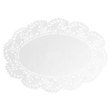 Naperon em Papel Branco Oval Rendado 270x180mm 250un