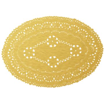 Naperon em Papel Dourado Oval Rendado 270x190mm 250un