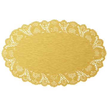 Naperon em Papel Dourado Oval Rendado 450x290mm 100un