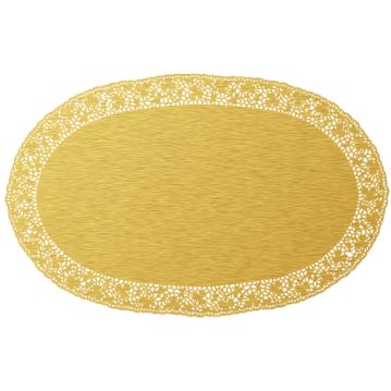 Naperon em Papel Dourado Oval Rendado 560x350mm 100un