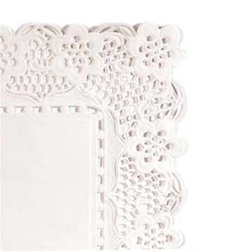 Naperon em Papel Branco Rendado Rectangular 270x210mm 250 un