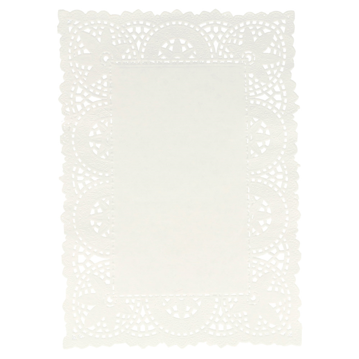 Naperon em Papel Branco Rendado Rectangular 210x150mm 250 un