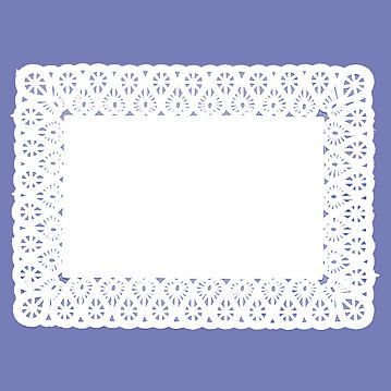 Naperon em Papel Branco Rendado Rectangular 250x180mm 100 un