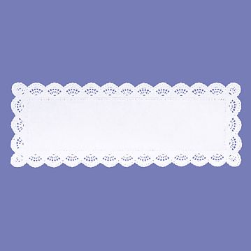 Naperon em Papel Branco Rendado Rectangular 500x180mm 100 un