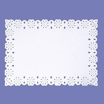 Naperon em Papel Branco Rendado Rectangular 420x160mm 100 un