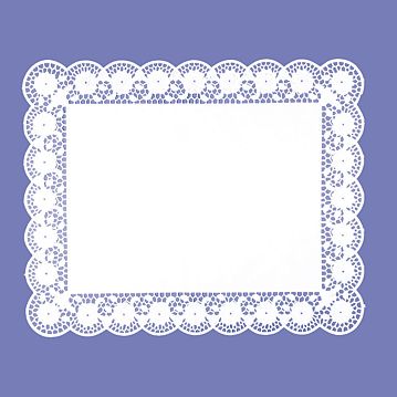 Naperon em Papel Branco Rendado Rectangular 500x400mm 100 un