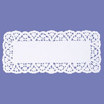 Naperon em Papel Branco Rendado Rectangular 310x130mm 100 un