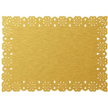 Naperon em Papel Dourado Rendado Rectangular 370x260mm 100 un
