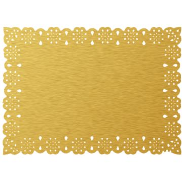 Naperon em Papel Dourado Rendado Rectangular 420x160mm 100 un