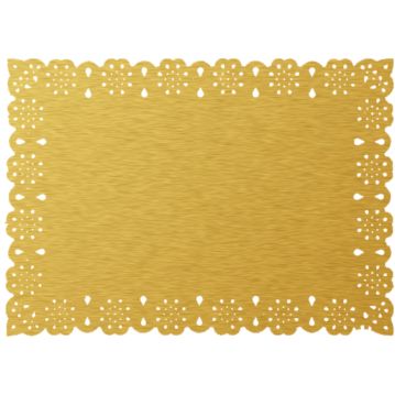 Naperon em Papel Dourado Rendado Rectangular 470x310mm 100 un