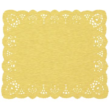 Naperon em Papel Dourado Rendado Rectangular 440x370mm 100 un