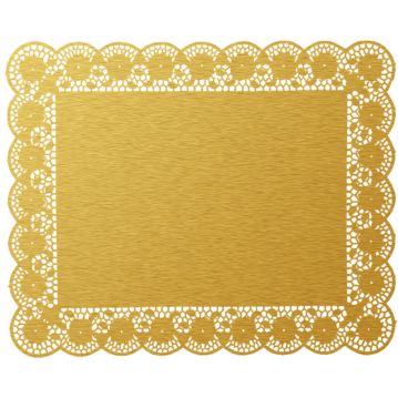 Naperon em Papel Dourado Rendado Rectangular 500x400mm 100 un