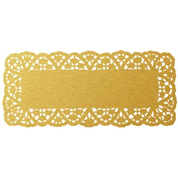 Naperon em Papel Dourado Rendado Rectangular 310x130mm 100 un