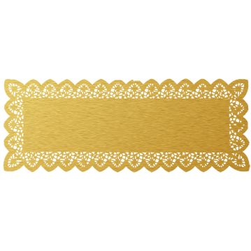 Naperon em Papel Dourado Rendado Rectangular 420x160mm 100 un