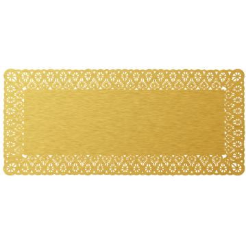 Naperon em Papel Dourado Rendado Rectangular 450x200mm 100 un