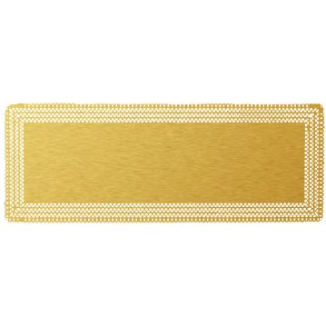 Naperon em Papel Dourado Rendado Rectangular 580x210mm 100 un