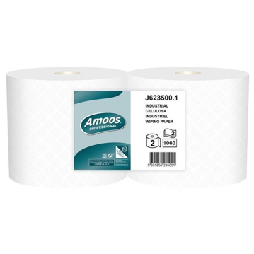 Rolo Industrial de Papel Pasta Virgem 350m 2 folhas Saco com 2 un