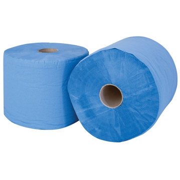 Rolo Industrial de Papel Reciclado Azul 2 Folhas 472m 1350 Folhas de 260x350mm 2 un